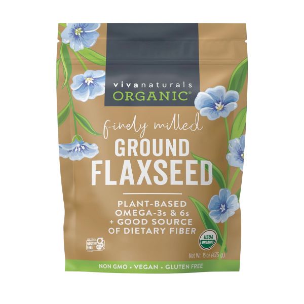 Viva Naturals Organic Ground Flax Seed 425g package